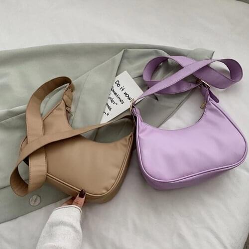 Fashion Women Solid Color Leather Shoulder Bag PU Female Daily Crossbody Bags Popular Simple Female Daily Bag