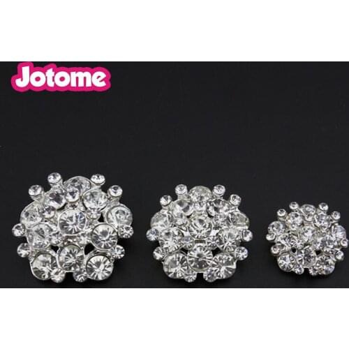 Wedding Brooch Bouquet Embellishment Set Crystal Rhinestone Flatblack Buttons