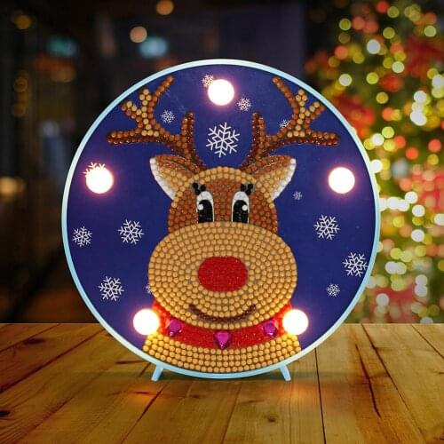VKTECH DIY LED Special Shaped Diamond Painting Needlework Modeling Lamp Room Decor Special Shape Christmas Night Lamp Dropship