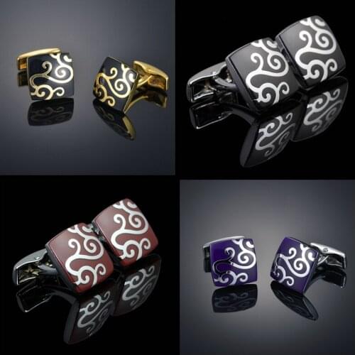 Cufflinks Elegant black auspicious cloud Cufflinks sleeve studs mens French button Cufflinks