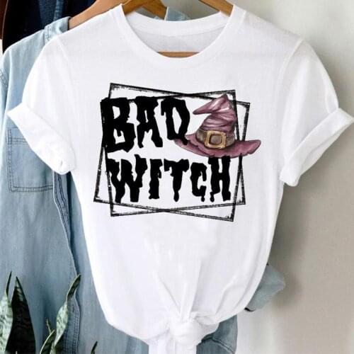 Women Witch New 2021 Happy Halloween T-Shirt 90s Thanksgiving Autumn Fall T Fashion Top Tshirt Print Clothes Graphic Tee