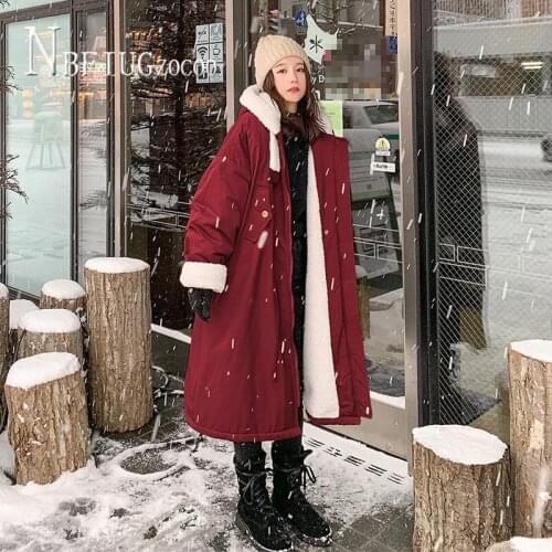 Lining With Imitation Lambswool Women Parkas Korean Loose 2020 Winter Female Jacket