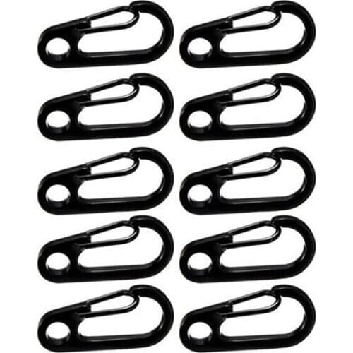 10Pcs Stainless Small Carabiner Keychain Camp Snap Clip Hook Keychain Key Ring Hooks Fuel Oil Filter Keys Camping Climbing Tool