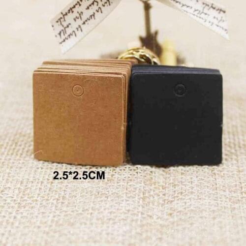100pcs 2.5*2.5cm Small Size square Clothes Kraft /black/white Paper Hang Price Tag Event Present Card Paper Label Bookmark