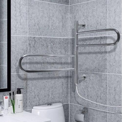 110V/220V 40W High-quality 201/304 Stainless Steel Towel Rack Constant temperature Automatic Drying Electric Heating Towel Rack