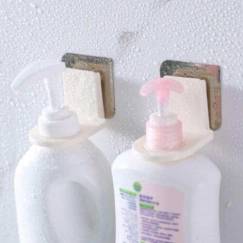 2PCS/Set Bathroom Organizer Wall Mounted Hanger Shampoo Bottle Shelf Shower Gel Rack Liquid Soap Holder Self Adhesive Shelves