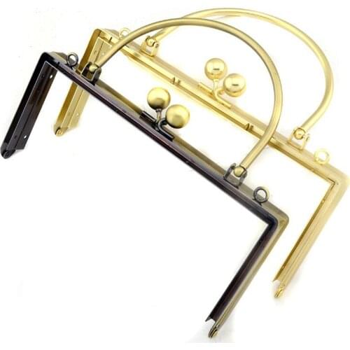 20cm Square Metal Purse Frame Handle for Clutch Bag Kiss Clasp Lock Antique Bronze Tone Bags Hardware