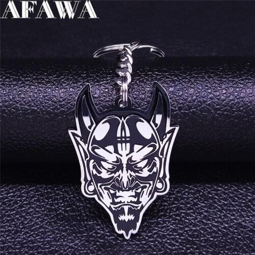 2021 Fashion Satan Head Stainless Steel Keychain for Men/Women Silver Color Key Chain Jewelry llaveros para hombre KXS03