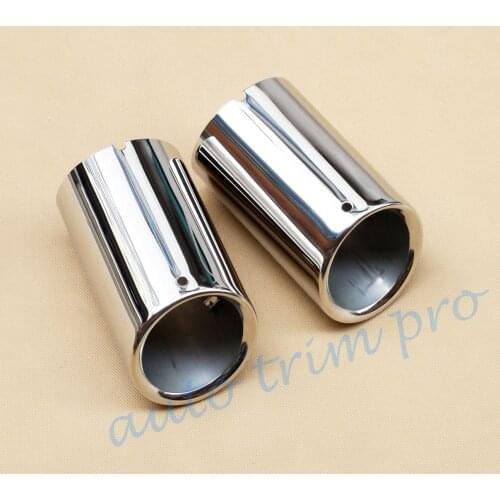 2X For Volkswagen Tiguan 2009-2016 Tail Pipe Exhaust Rear Muffler Tip Cover Trim Accessories