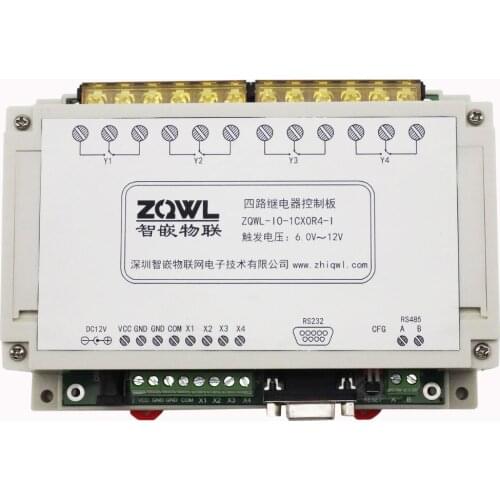 4 way relay control panel /16A/RS485/RS232/Modbus rtu/ with isolation / industrial grade
