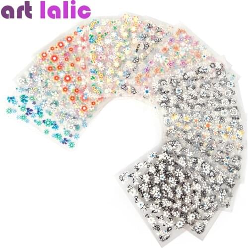 50 Sheets 3D Nail Art Stickers Decals High Quality Mix Color Flowers Design Nail Tips Decoration Manicure DIY Tools