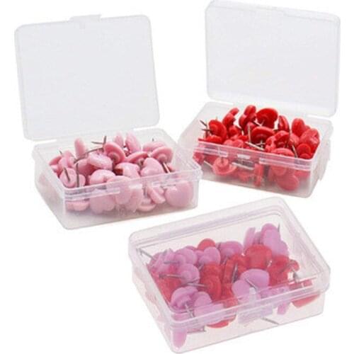 50 PCS/Lot Heart Shape Thumb Tack Plastci Standard Pin for Wall Decoration Push Pins Thumbtacks Photo Pin Office School Supplies