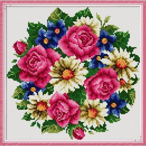 Joy Sunday Diamond Embroidery Flowers Full Drill Square Rose Diamond Mosaic Flowers Picture Rhinestones Diamond Embroidery Icons