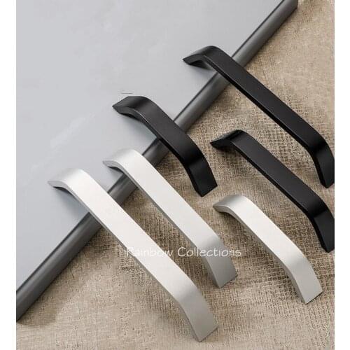 Aluminum Alloy with Electroplate Black/Silver Cabinet drawer cabinet door handle furniture hardware handle