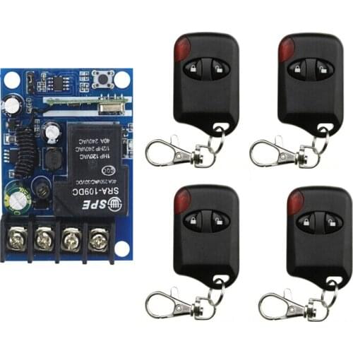 DC12V 24V 36V 48V 1CH RF Wireless Remote Control Switch System 1 receiver & 4 transmitter smart home