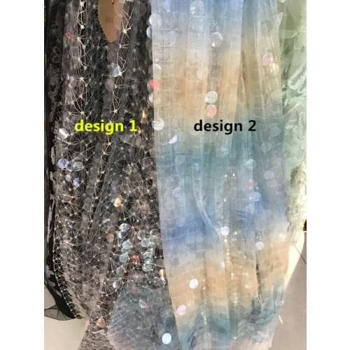 Sparkly sequins Lace fabric SYJ-98924 with Embroidery Tulle Mesh French Net Lace Fabric