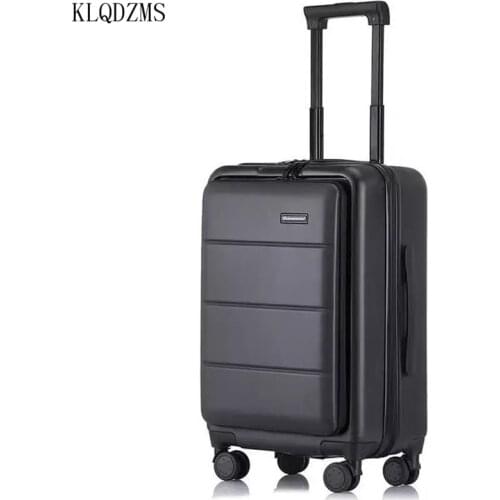 KLQDZMS 20’’22’’24’’26 Inch PC Trolley Luggage With Laptop Bag ABS Business Travel Wheeled Suitcases