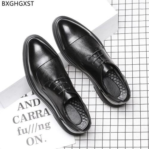 Black Dress Shoes Mens Fashion Oxford Wedding Shoes for Men 2021 Black Man Designer Elegant Shoes for Men Chaussure Homme Sapato