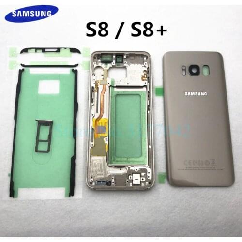 For Samsung Galaxy S8 Plus S8+ S8 G955 G955F G950 G950F Full Housing Front Middle frame Battery Back Glass Cover Rear Case