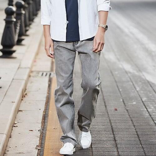 2020 Mens Brand Jeans High Quality Gray Mens Retro Baggy Jeans Hip Hop Loose Skateboard Denim Pants Brand Clothes Size 28-48