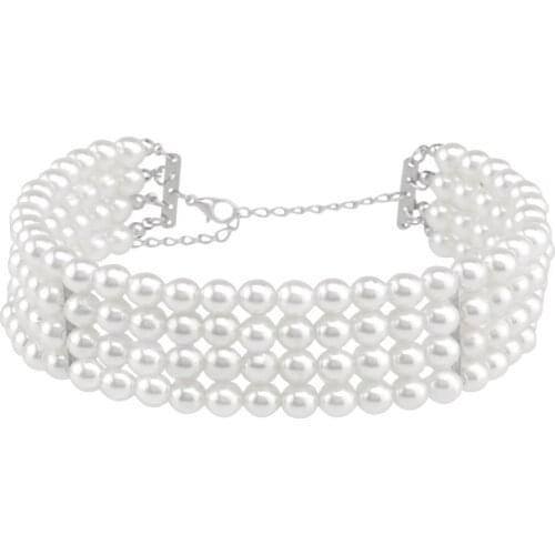 Pear necklace Multi-layer pearl Choker necklace