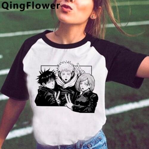 Jujutsu Kaisen Gojo Satoru Yuji Itadori t shirt women print vintage 2021 harajuku kawaii streetwear t-shirt clothes vintage
