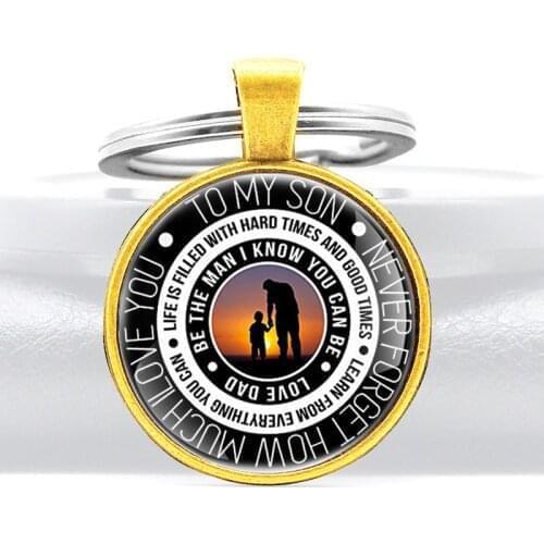 Best Key Chains To My Son Charm Be The Man I know You Can Be Pendant Key Rings Men Boy Jewelry Gifts