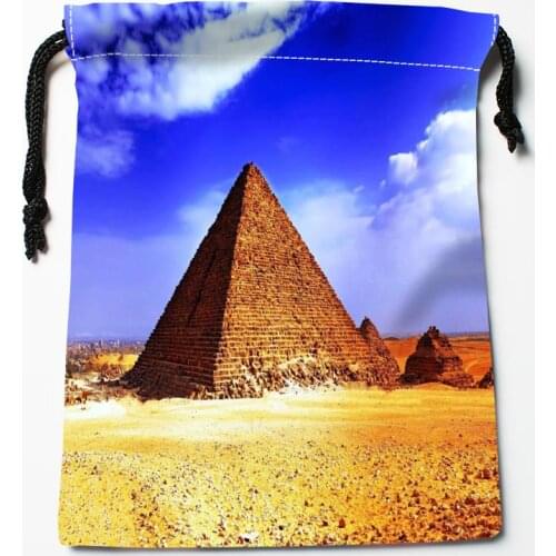 Best Egyptian Pyramids Drawstring Bags Custom Storage Printed Receive Bag Compression Type Bags Size 18X22cm Storage Bags