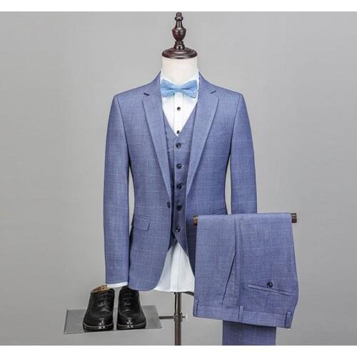 AIMENWANT Mens Suit 2018 New Design High Quality Wedding Jacket+Vest+Pants 3pcs Set Business Man Slim Fit Meeting Suits Cheap