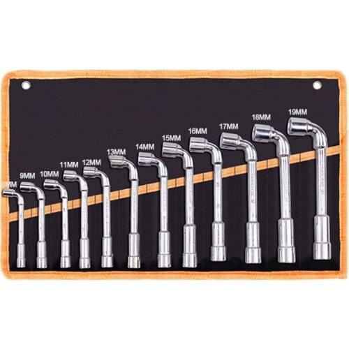 Pipe Socket Wrench Set High Carbon Steel L Type Pipe Perforation Outer Hexagon Sleeves Wrench Elbow Pipe Wrench Set