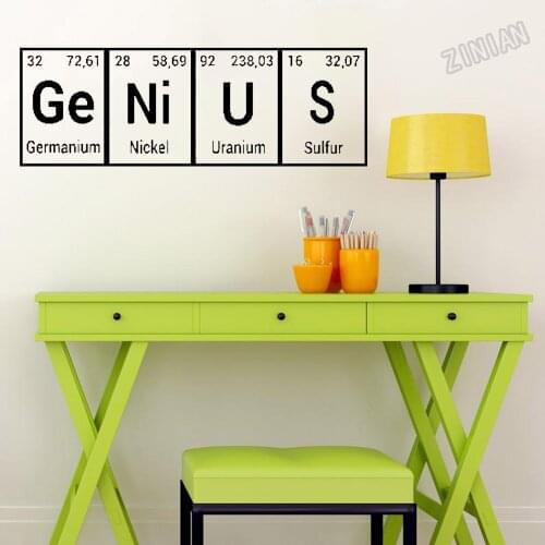 Chemistry Words Wall Decals Periodic Table Element Wall Stickers For Classroom Decoration Teen Room Vinyl Desk Sticker Y286