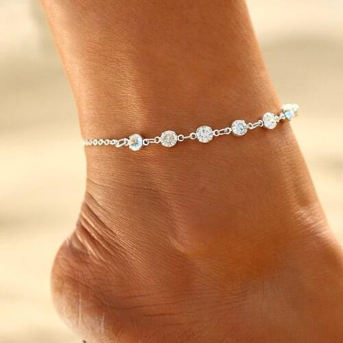 New Arrival Vintage Fashion Clear Rhinestone Crystal Anklets For Women Shinny Stone Sweet Boot Chain Bracelet Foot Jewelry