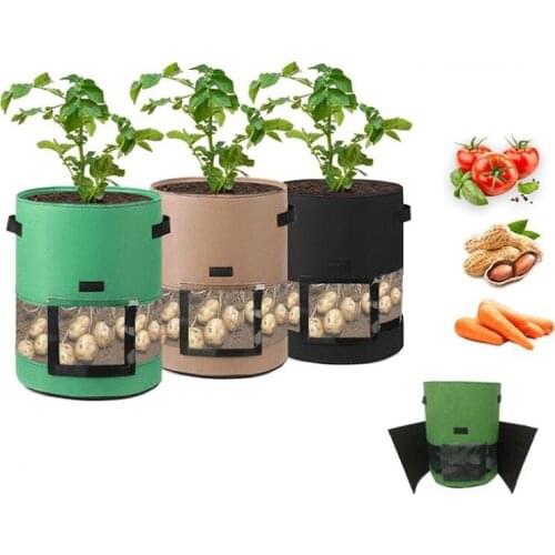 New Potato Plant Grow Bags with window home garden pot greenhouse Vegetable Growing Bags jardin Vertical Garden Bag planter