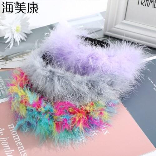 Haimeikang Vintage Feather Headband Hair Accessories For Women Hairband Plumes Crafts Hair Hoop Bride Party Fascinator Headpiece