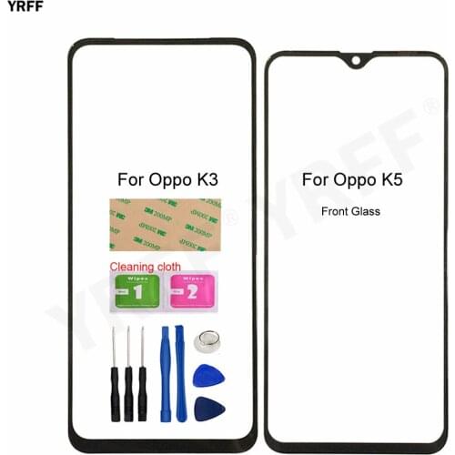 Front Glass Panel For Oppo K3 K5 (No Touch Screen) Outer Glass Cover CPH1955 PCGM00 PCNM00 Assembly Parts