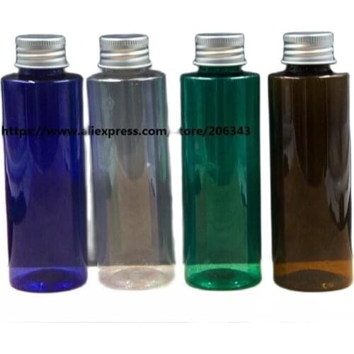 120ML few color Plastic PET bottle with aluminum lid for lotion/emulsion/foundation/serum/shampoo cosmetic packing skin care