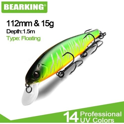 2018 hot Bearking perfect action 12different colors fishing lures,112mm/15g, sp minnow 12 different colorful color,free shipping
