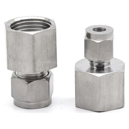 304 Stainless Steel 1/8" 1/4" 3/8" 1/2" BSP Female Thread To 6mm 8mm 10mm 12mm Double Ferrule Tube Pipe Fitting Union Connector