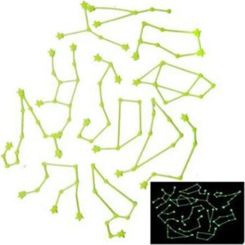 Bedroom Wall Stickers Stars Moon Luminous Stickers Childrens Ceiling Stereo Fluorescent Paste Twelve Constellations