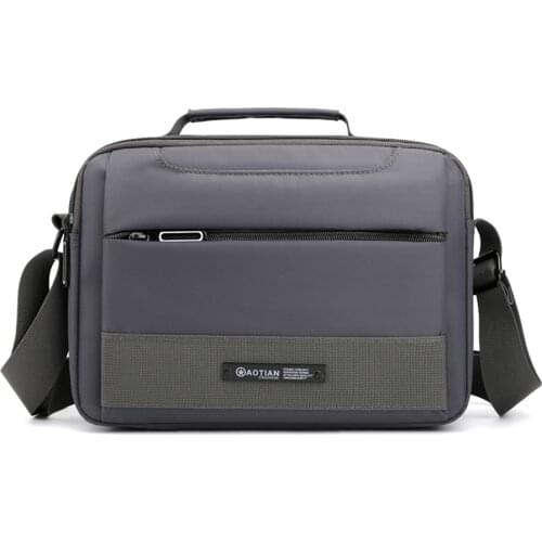 2020 Fashion Man Shoulder Bag Nylon Waterproof Letter Solid Color Zipper Messenger Bag Versatile Soft Multi-pocket Black Handbag