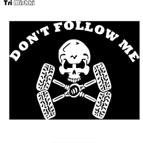 Tri Mishki WCS204 15x14cm don't follow me skull car sticker funny colorful auto automobile decals
