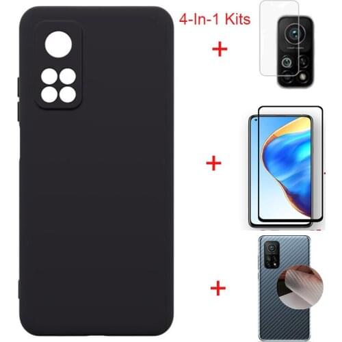 Mi 10T Pro Soft TPU Back Case +2.5D 9H Screen Protector For Mi 10T Lite Full Coverage Tempered Glass Camera Lens Film