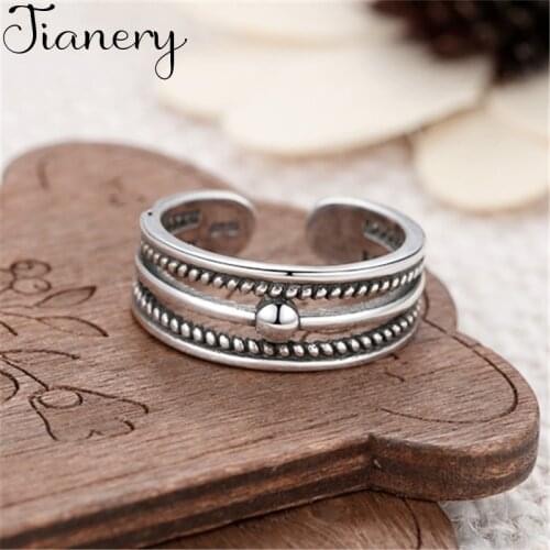 JIANERY Fashion Silver Color Layer Rings For Women Wedding Opening Rings Anel Jewelry 2019