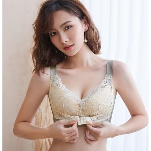 Wasteheart Sexy Women Fashion Black Pink Wireless Lace Bow Padded Push Up Bra Bralette Cup A B C Underwear Female Bras Plus Size