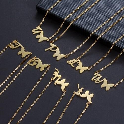 Ladies Necklace Gold Plated Love Heart Fancy Letter Necklace Fashion Simple Couple Wedding Necklace Birthday Gift for Girlfriend