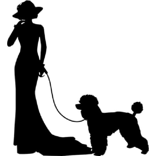 17*15.5cm POODLE WOMEN - CAR CARAVAN TRUCK LAPTOP FUNNY BUMPER VINYL DECAL STICKER Car Stickers