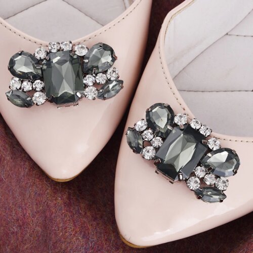 2Pcs Crystal Rhinestone Shoes Clips Shoe Charms Decorative Shoe Accessories