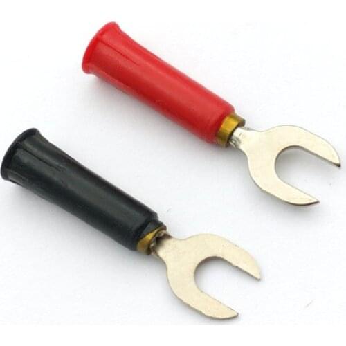 20pcs brass 4mm Banana to Spade Plug Speaker connector