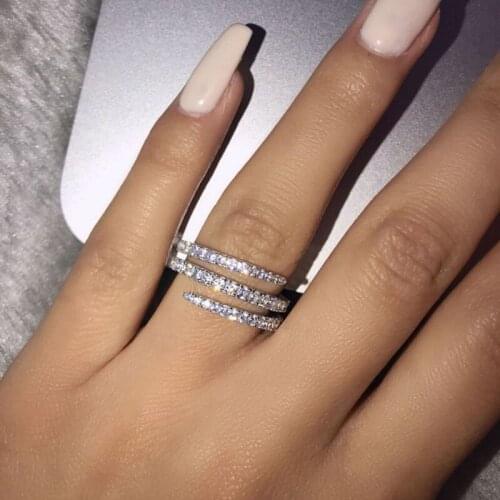 2021 Cross Promise Engagement Ring Silver Color Pave AAAAA Cz Wedding Rings for Women Statement Party Jewelry Gifts