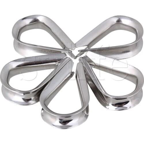 5 Pieces M10 Silver Wire Rope Thimble Rigging for Wirerope European Style